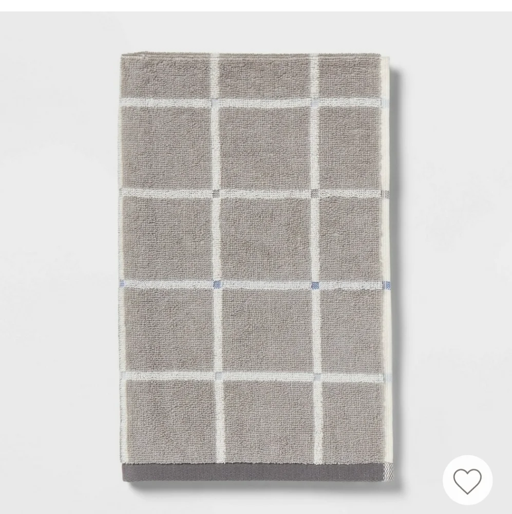 Room Essentials Plaid Towel Set Of 3 Gray And White Cotton